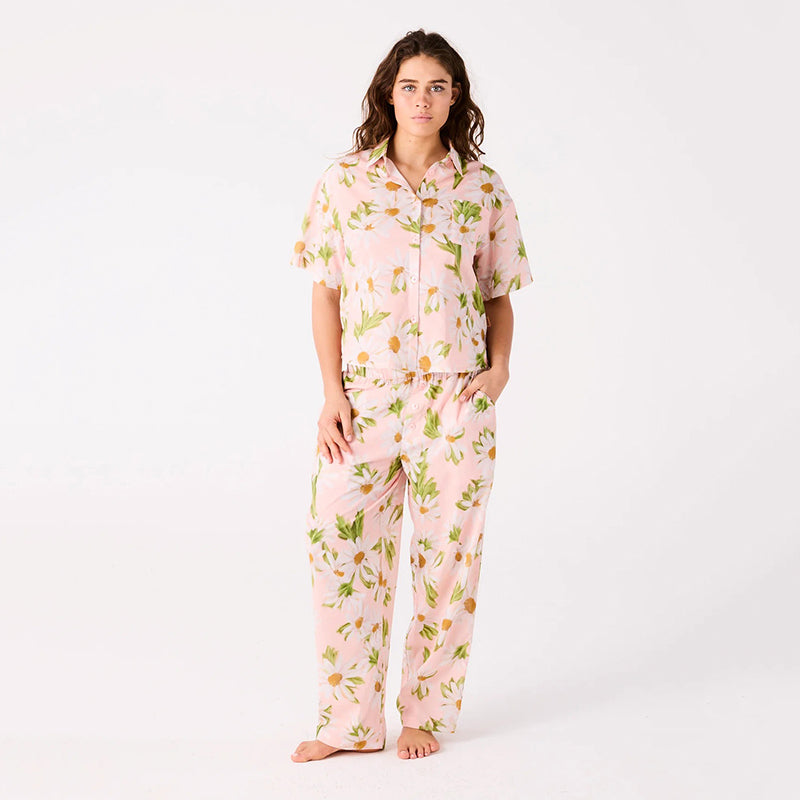 Sweet Daisy Cotton Short Sleeve Shirt & Pant Pyjamas