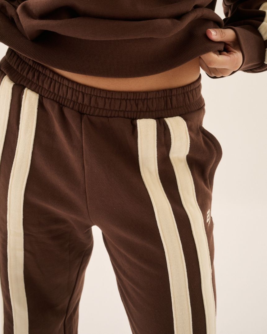 AJ Logo Stripe Trackpant Chicory Coffee