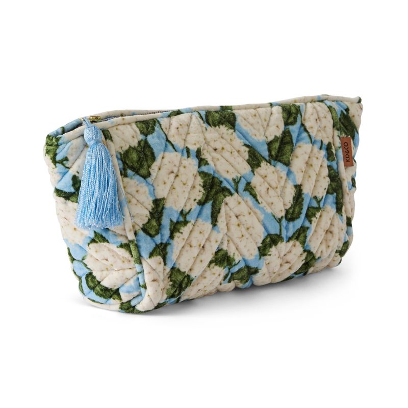 Hydrangea Blue Velvet Toiletry Bag