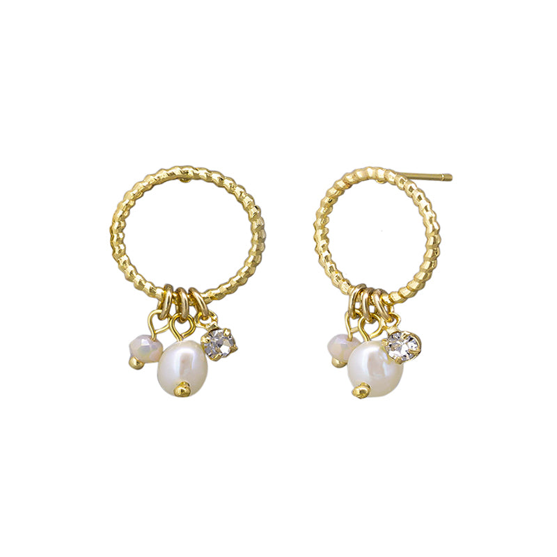 Pearl Charm Drop Earrings