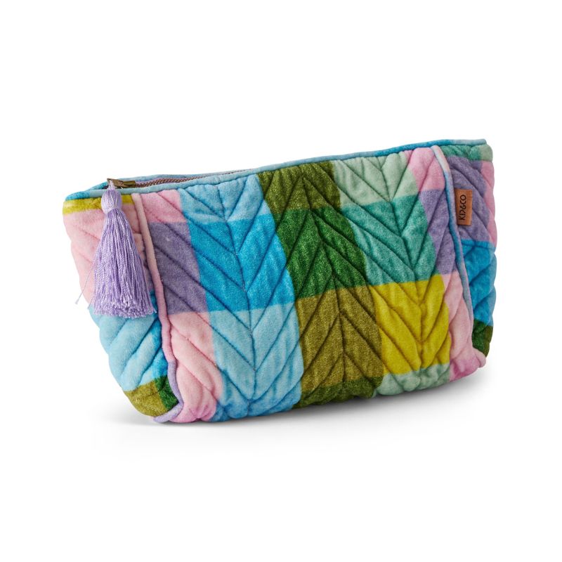 Sorbet Tartan Velvet Toiletry Bag