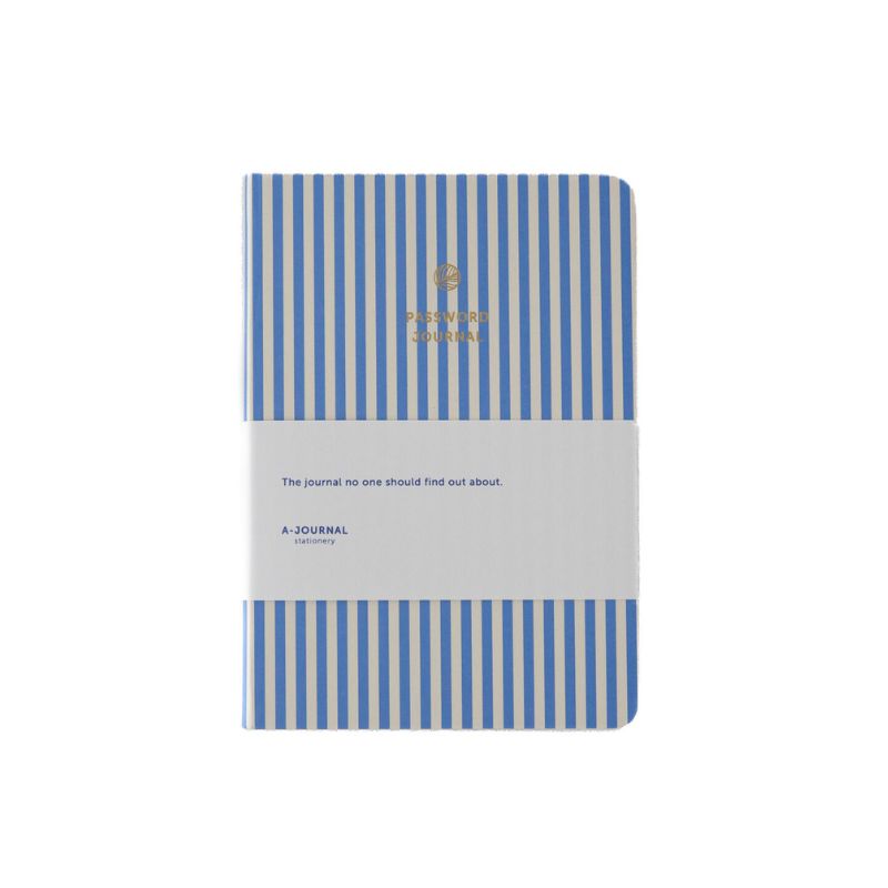 Password Journal Blue Stripe