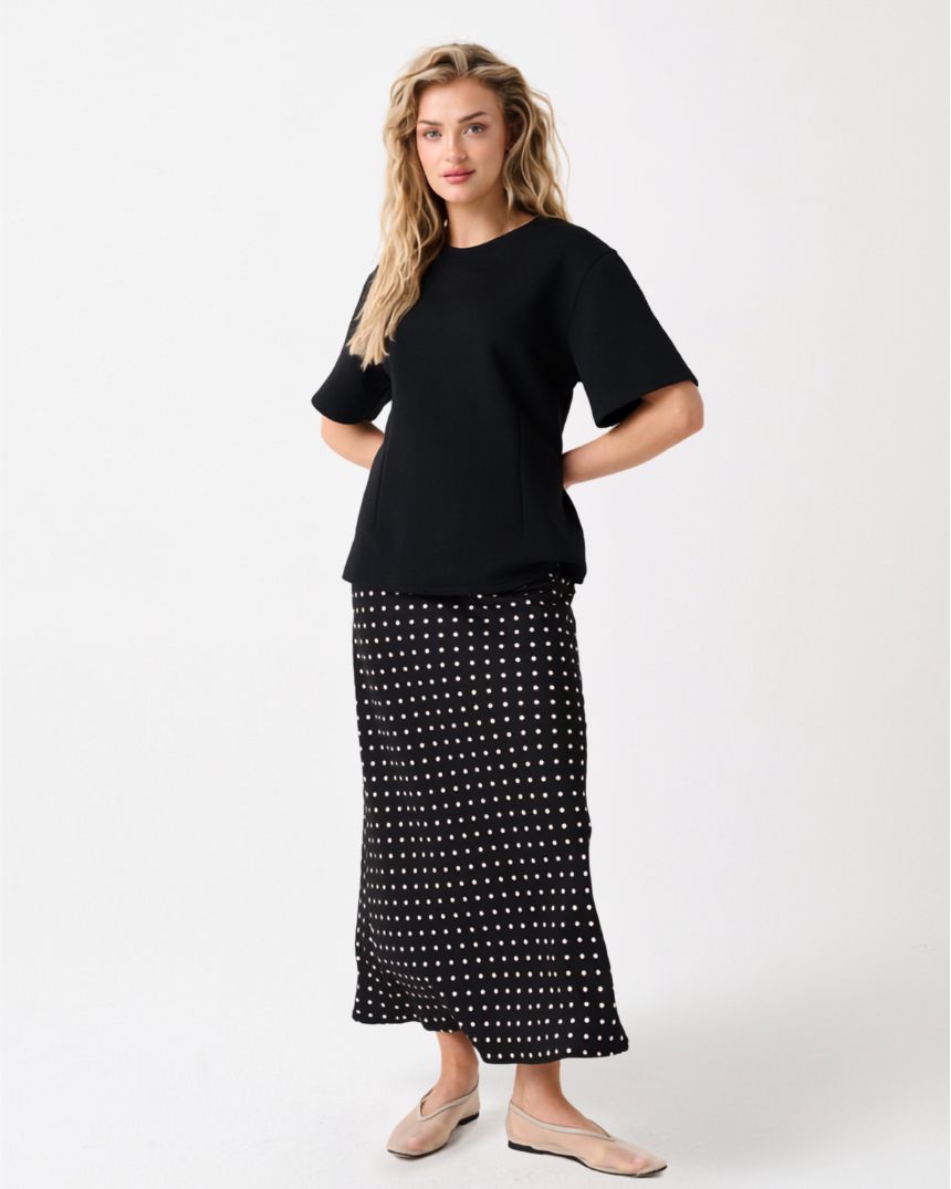 Millie Slip Skirt Black Spot