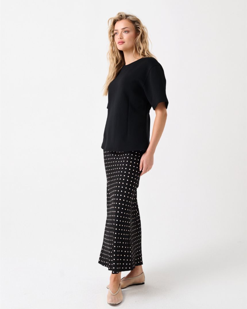 Millie Slip Skirt Black Spot