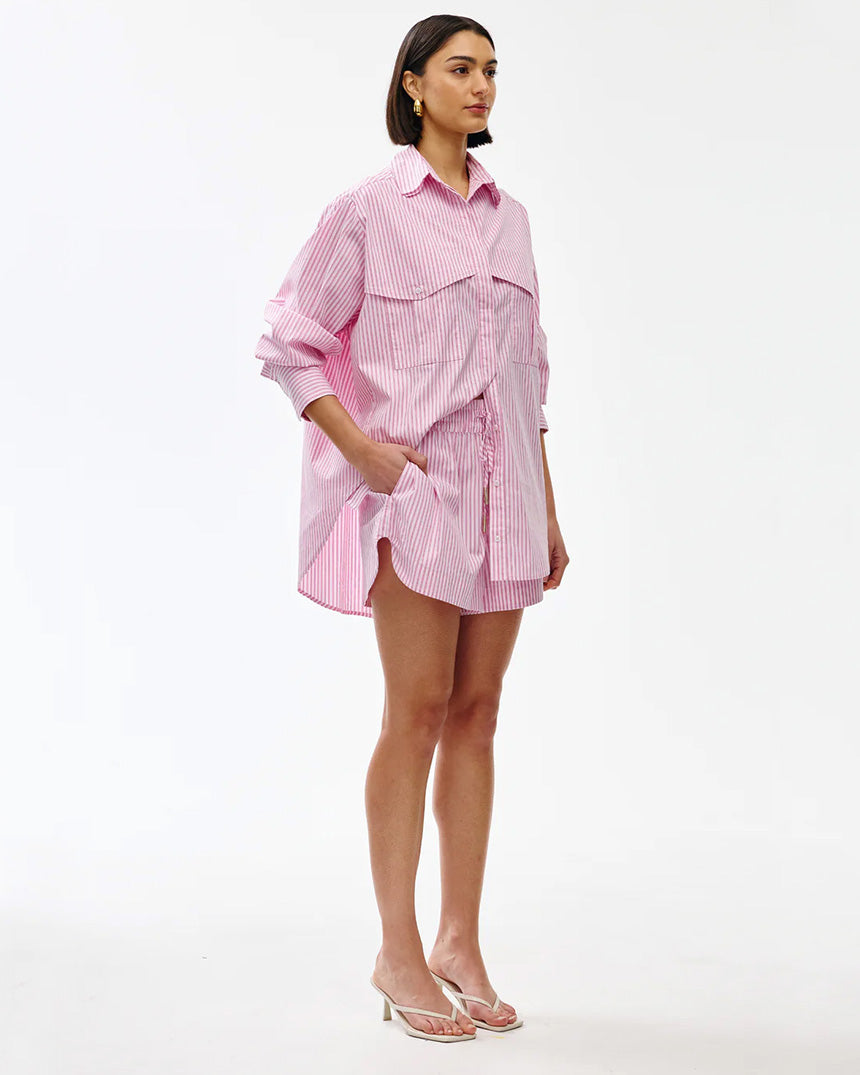 Juniper Short Pink Pinstripe