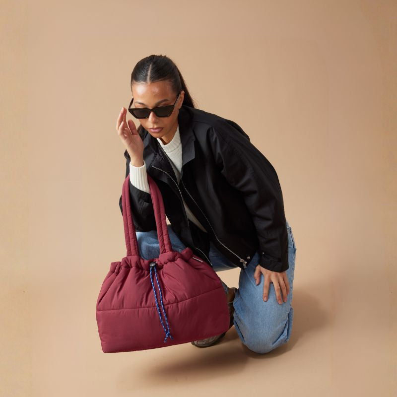 Scrunch Base Bag Burgundy/Indigo