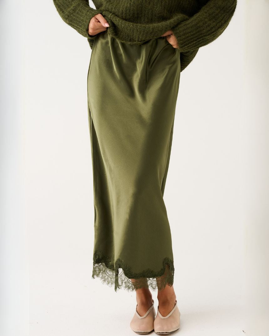Luna Skirt Khaki Lace