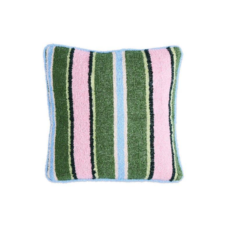 Cactus Stripe Square Boucle Cushion