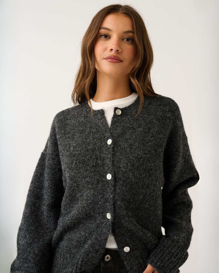 Aurora Knit Cardigan Charcoal