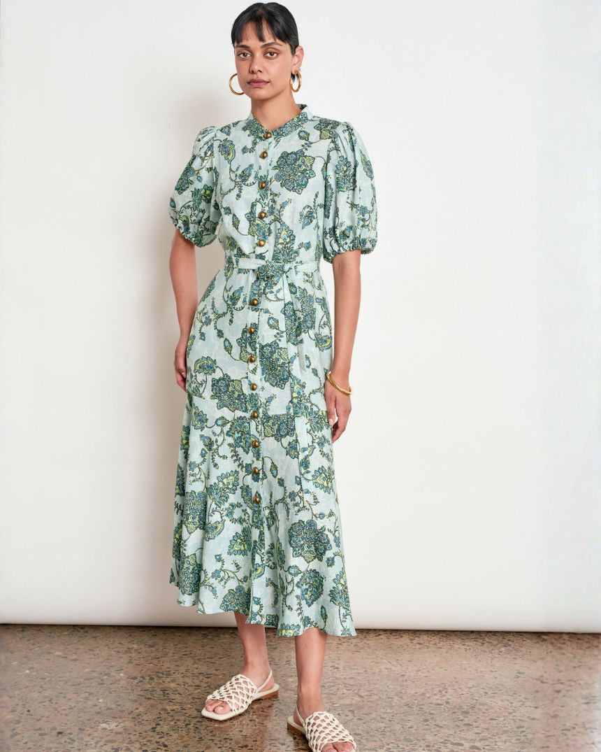 Cascade Dress Fern Paisley