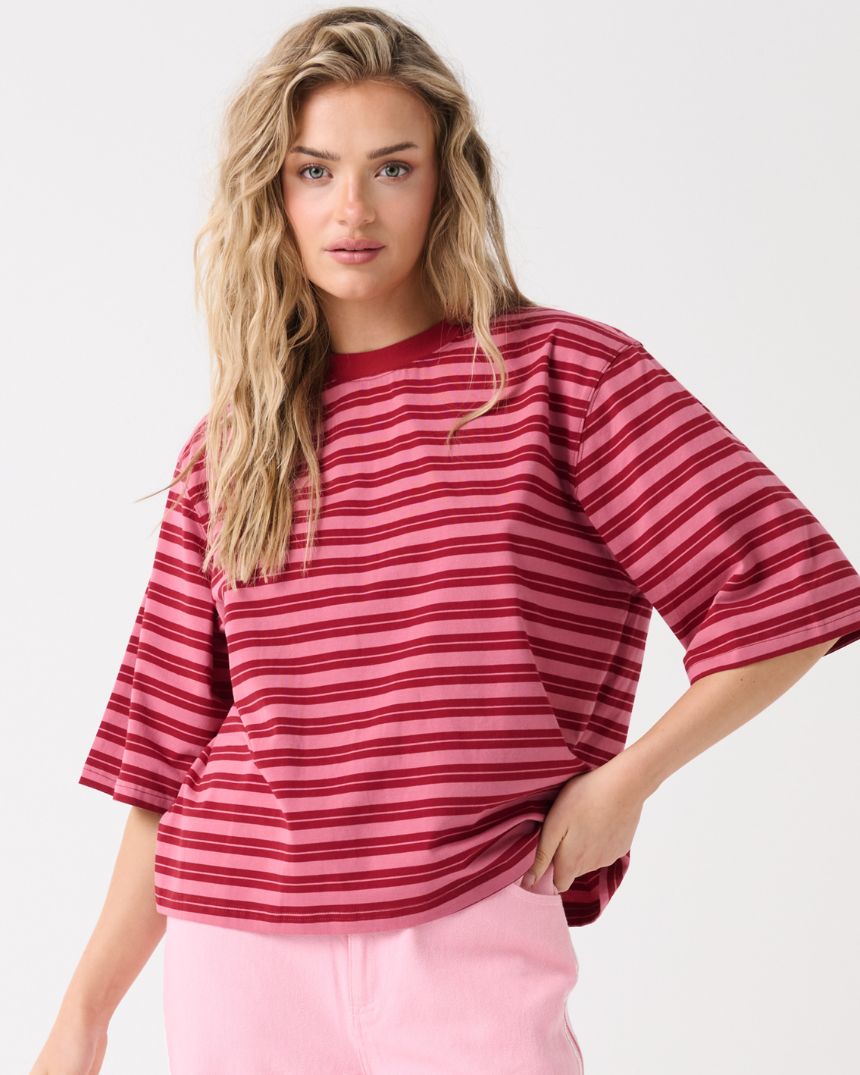 Hallie Tee Ice Berry Stripe