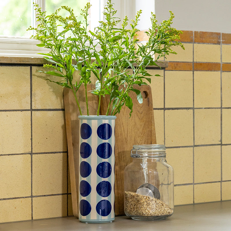 Vase Patch Dot Blue