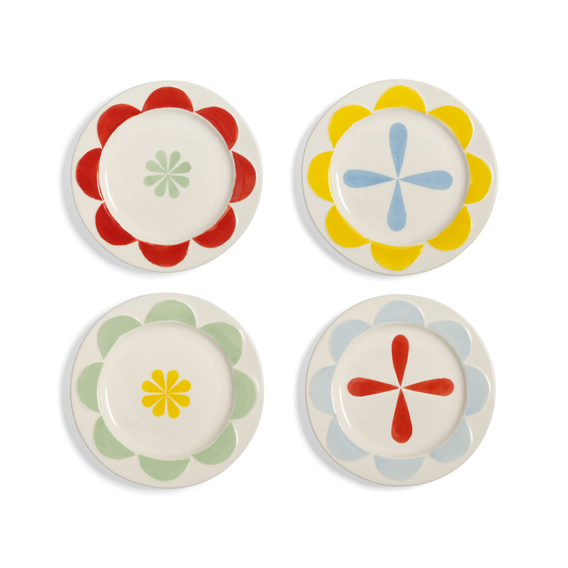 Folk Plate Pale Blue Rim