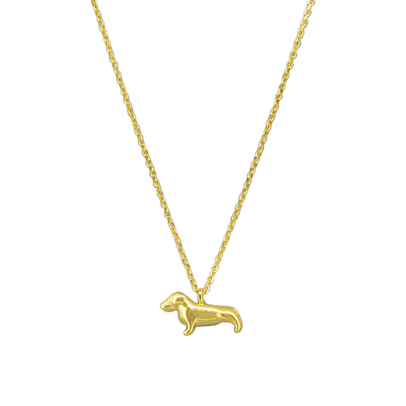 Rolo Sausage Dog Necklace Gold