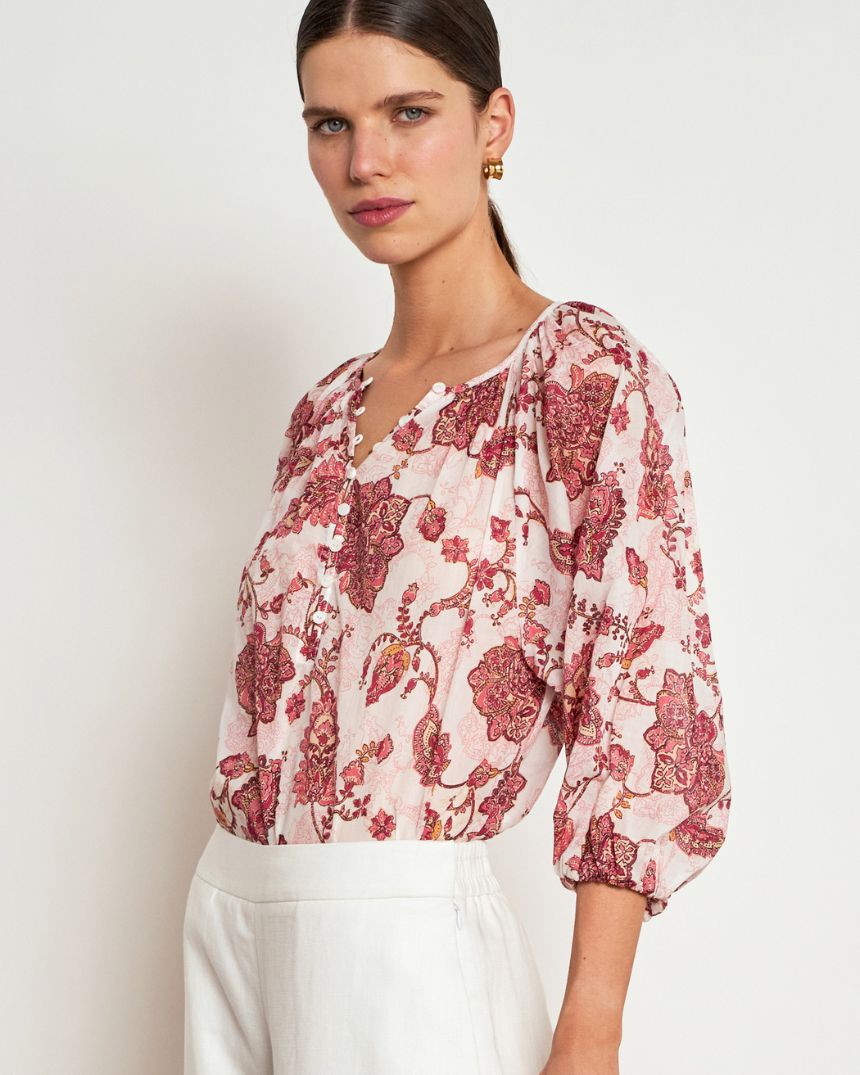 Vow Top Rose Paisley