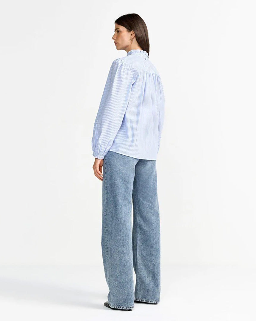 Striped Blouse Skyway Blue