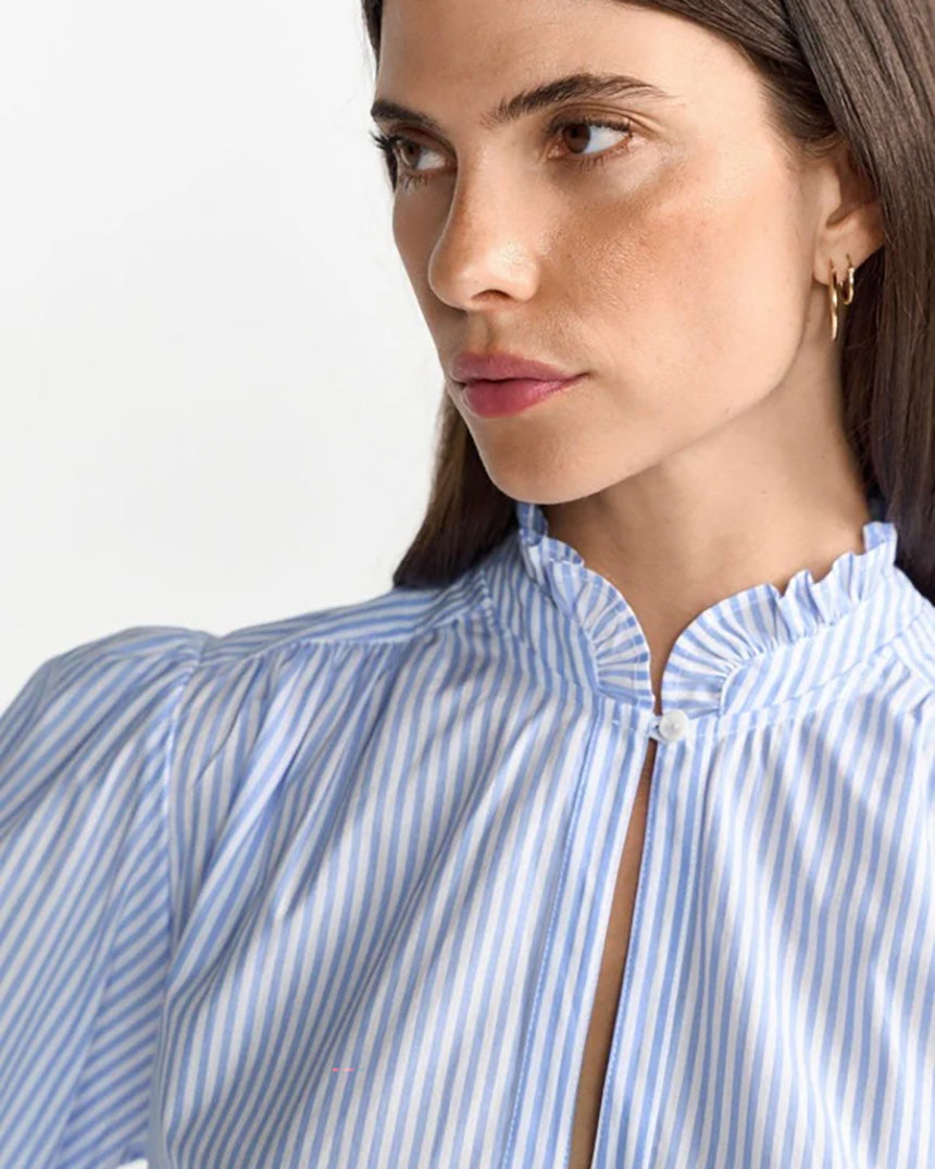 Striped Blouse Skyway Blue