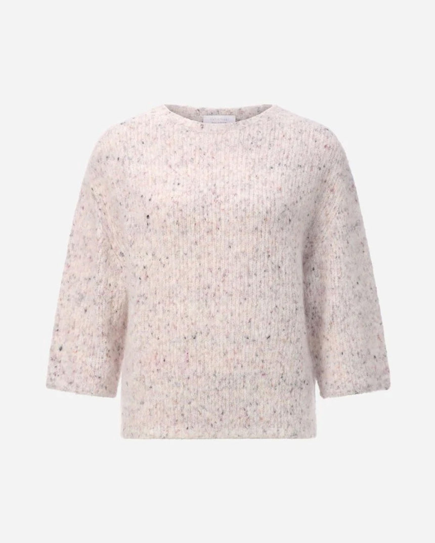 Seamless Neps Yarn Crew Pearl White