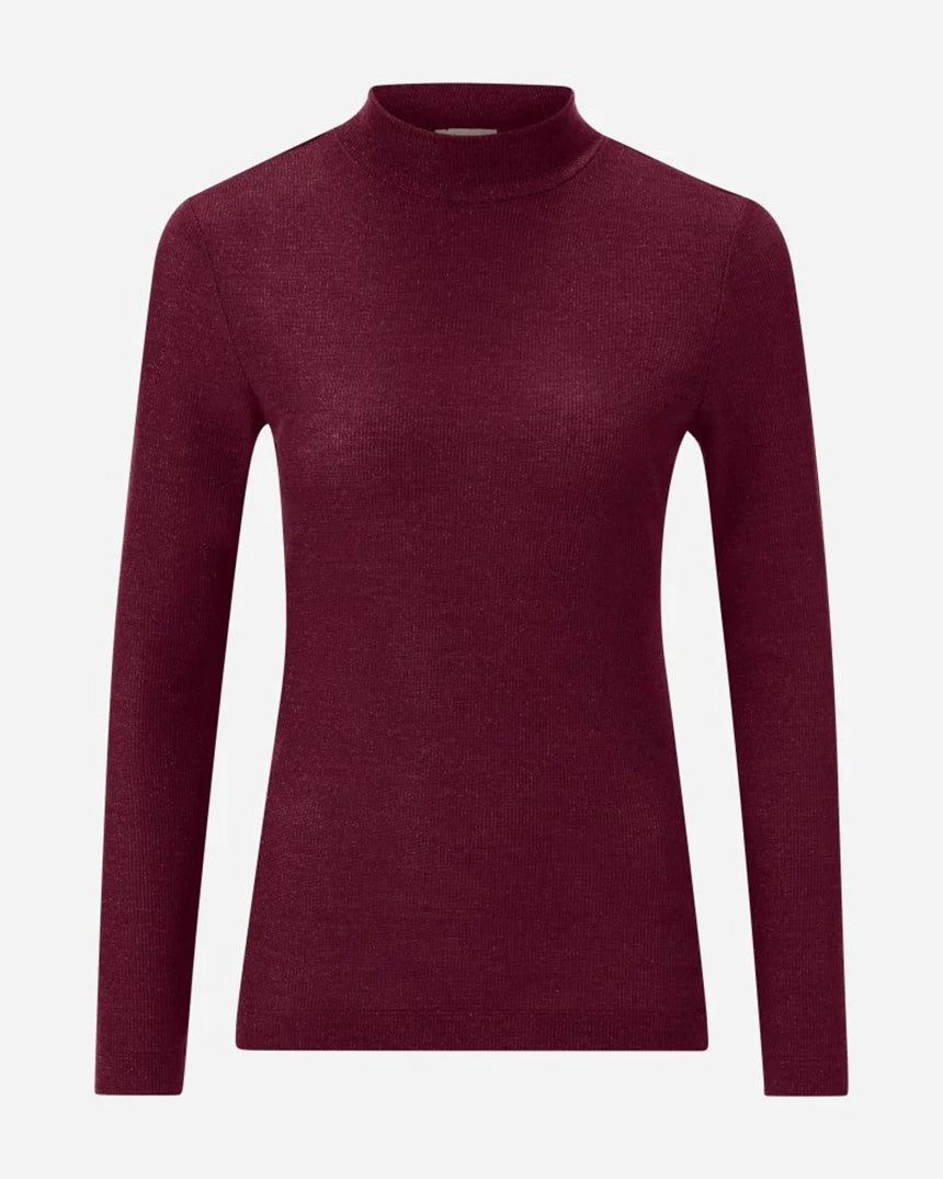 Glam Rib Turtle Longsleeve Top Ruby