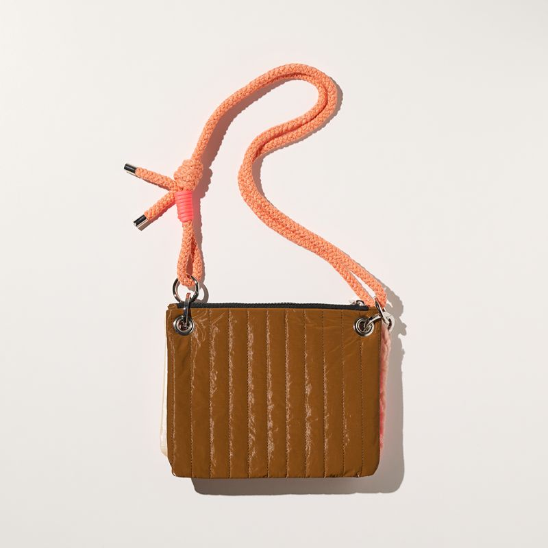 Square 3 Pouch Bag Pink Stripe