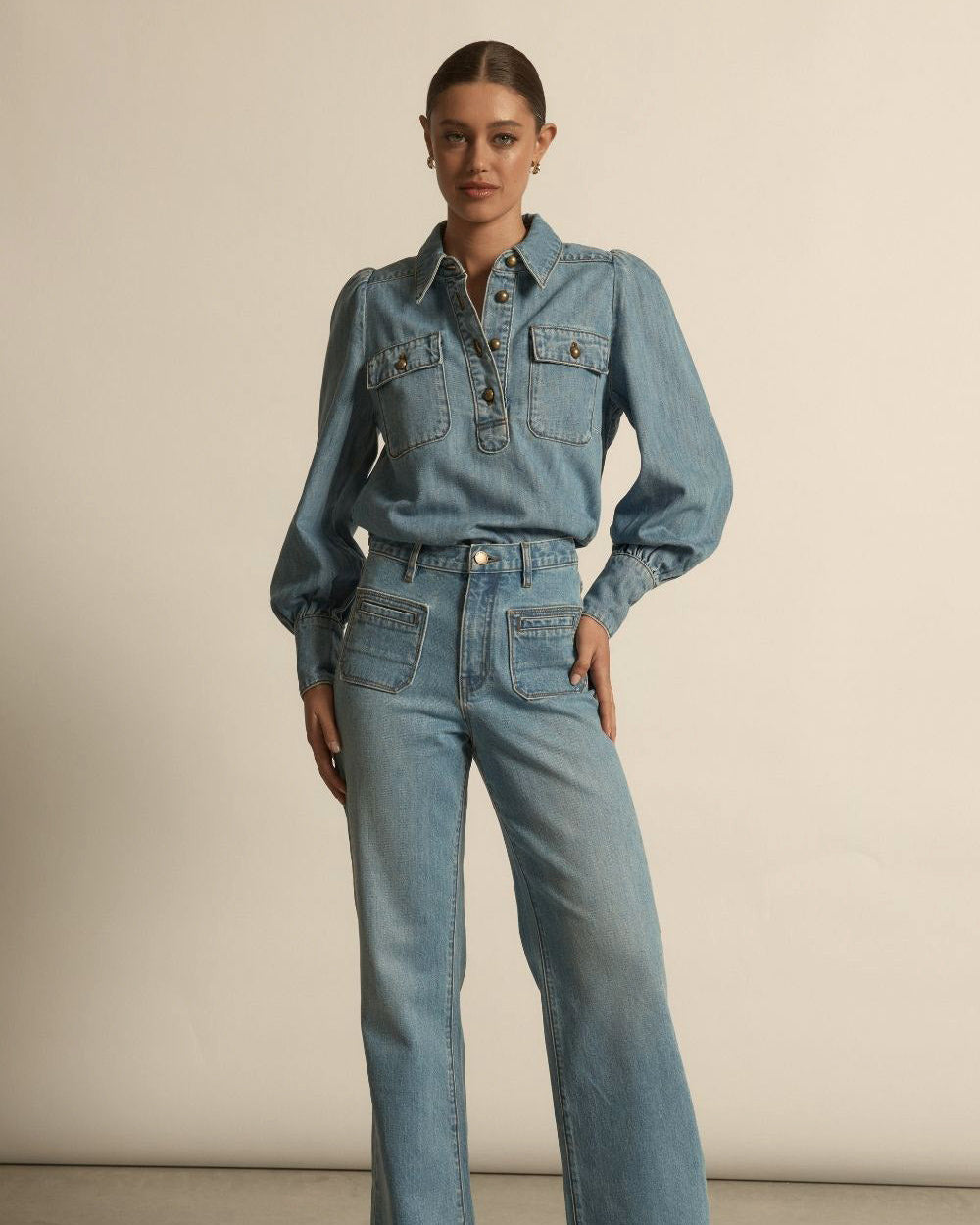 Resonate Top Light Washed Denim