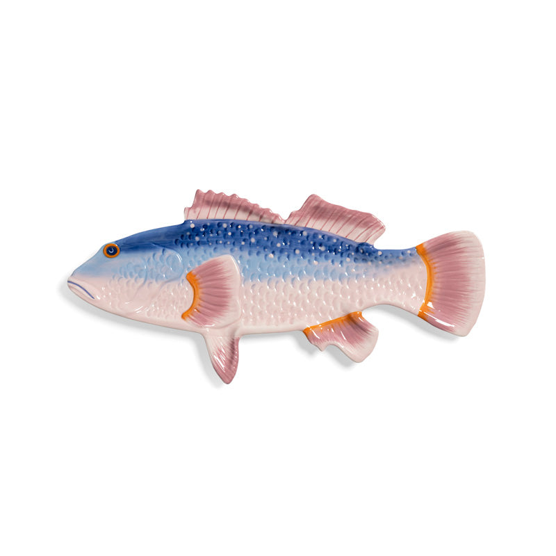 Perch Fish Plate Blue/Pink