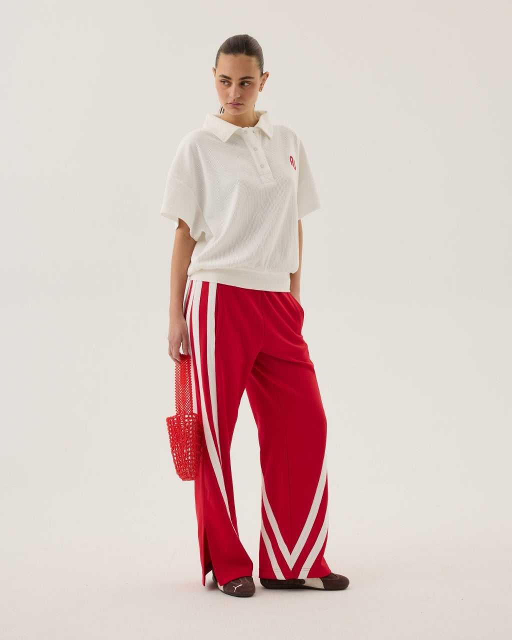 AJ Waffle Short Sleeve Sweatshirt Snow