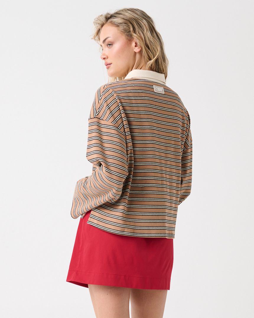 Alisa Rugby Tee Toffee Stripe