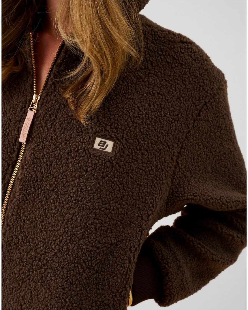 Sherpa Hooded Jacket Dark Chocolate