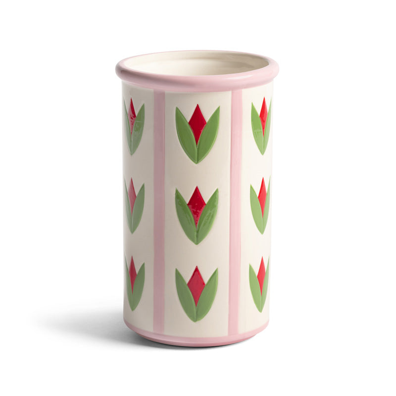 Vase Patch Tulip Pink/Green/White