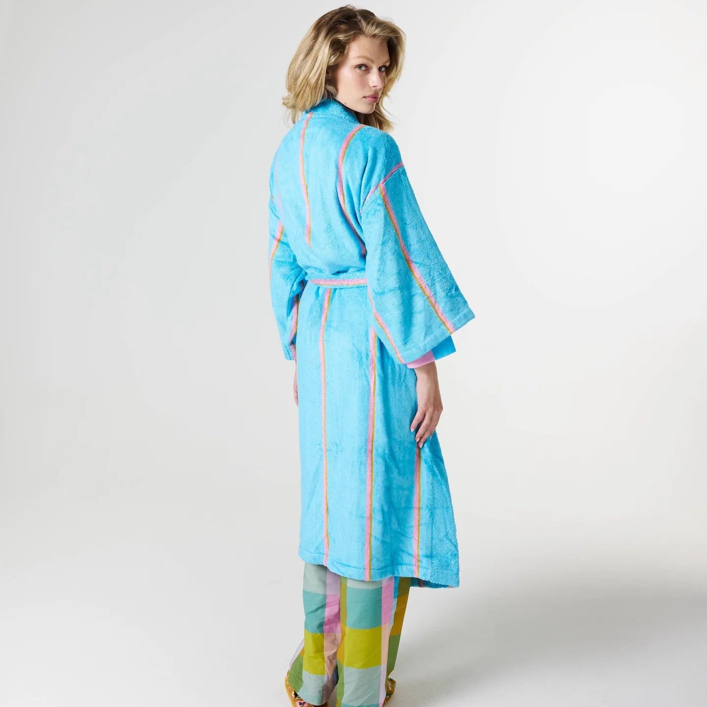 Aegean Stripe Bamboo Terry Bath Robe