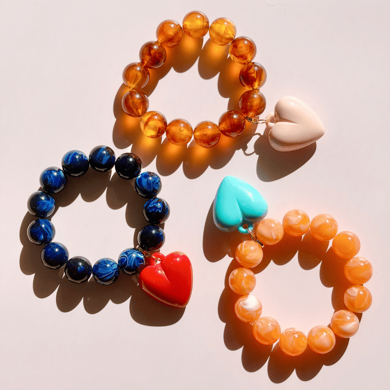 Bubble & Heart Bracelet Navy