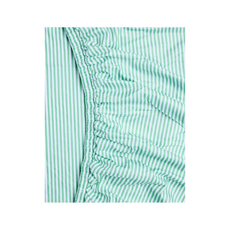 Tarragon Stripe Cotton Fitted Sheet
