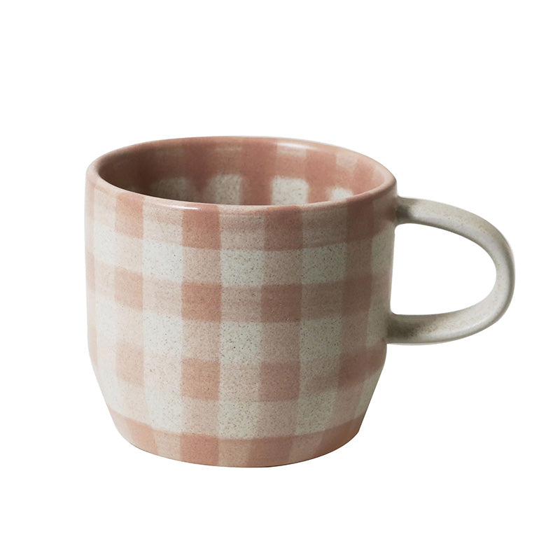 Soft Terracotta Check Cats Pyjamas Mug