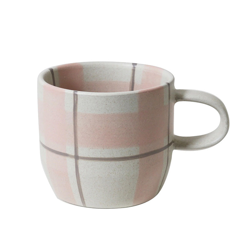 Blush & Grey Check Cats Pyjamas Mug