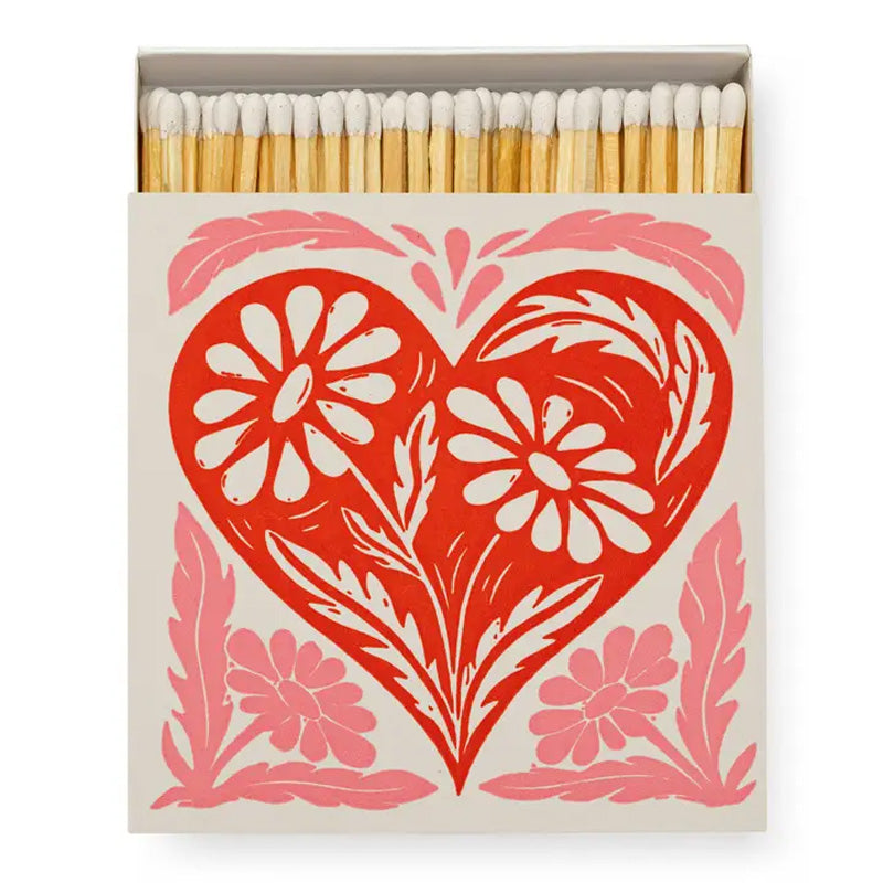 Botanical Heart Square Matchbox