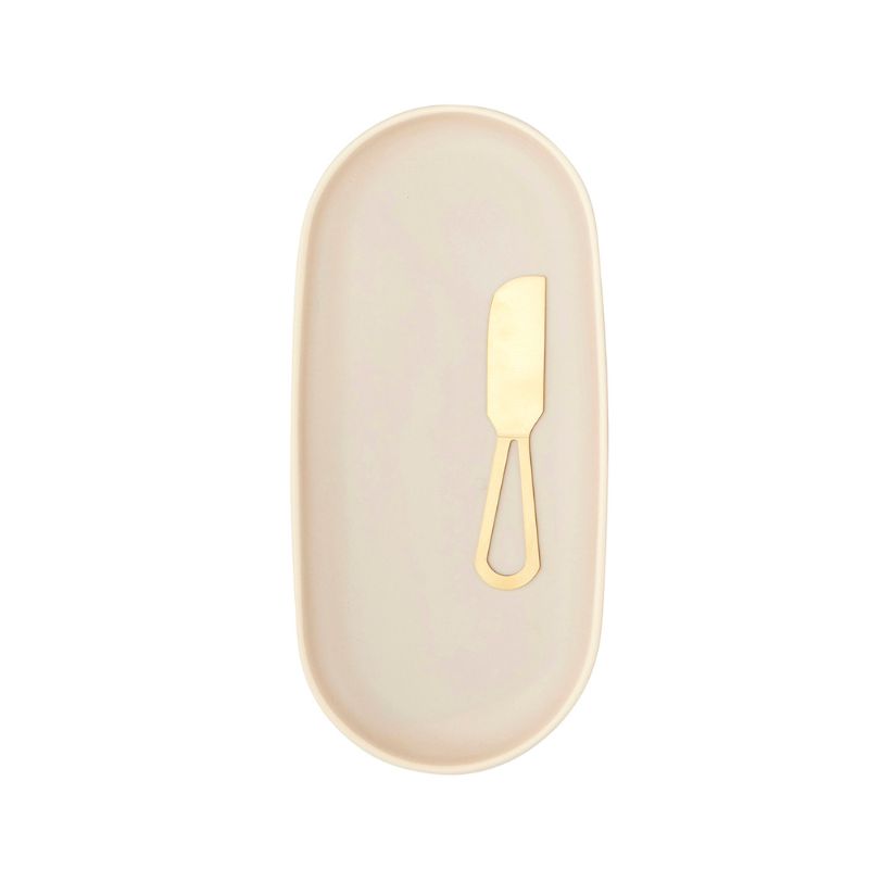 Paxton Plate and Knife Set Chalk