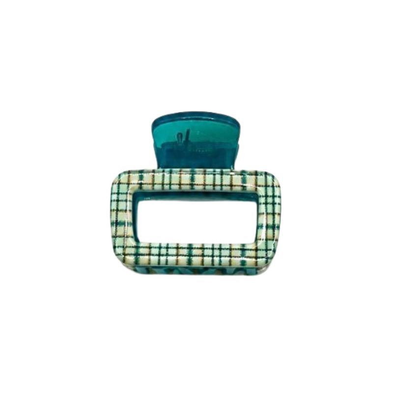 Tartan Hair Claw Green