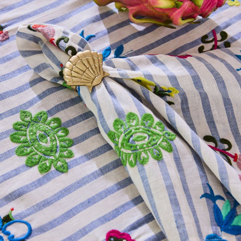 Anna Spiro Malabar Floral Embroidered Napkins Set of 4