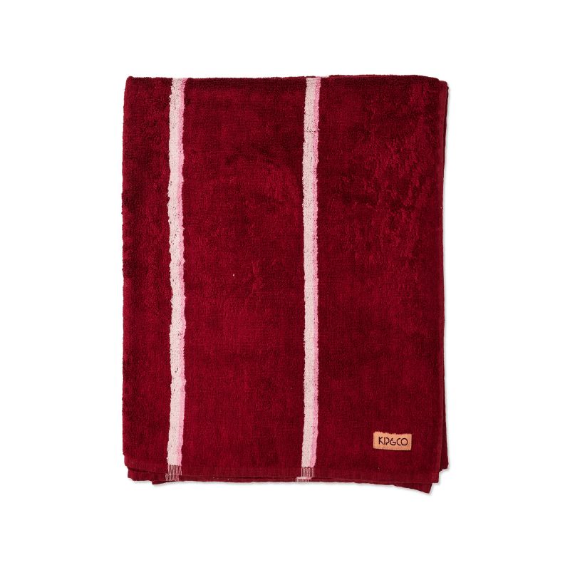 Ruby Rose Stripe Bamboo Terry Bath Towel