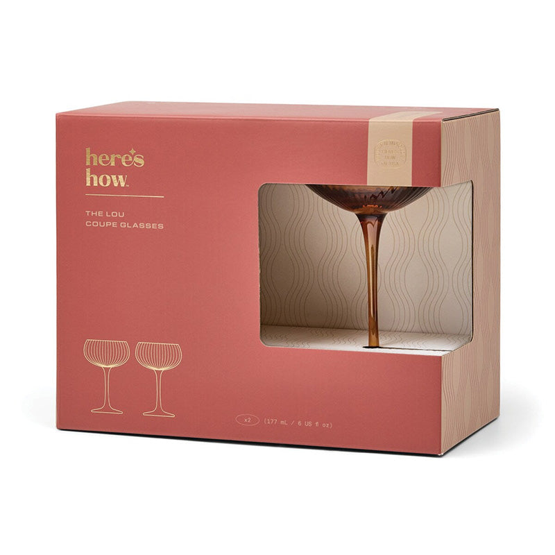 Lou Coupe Glass Set of 2 Amber