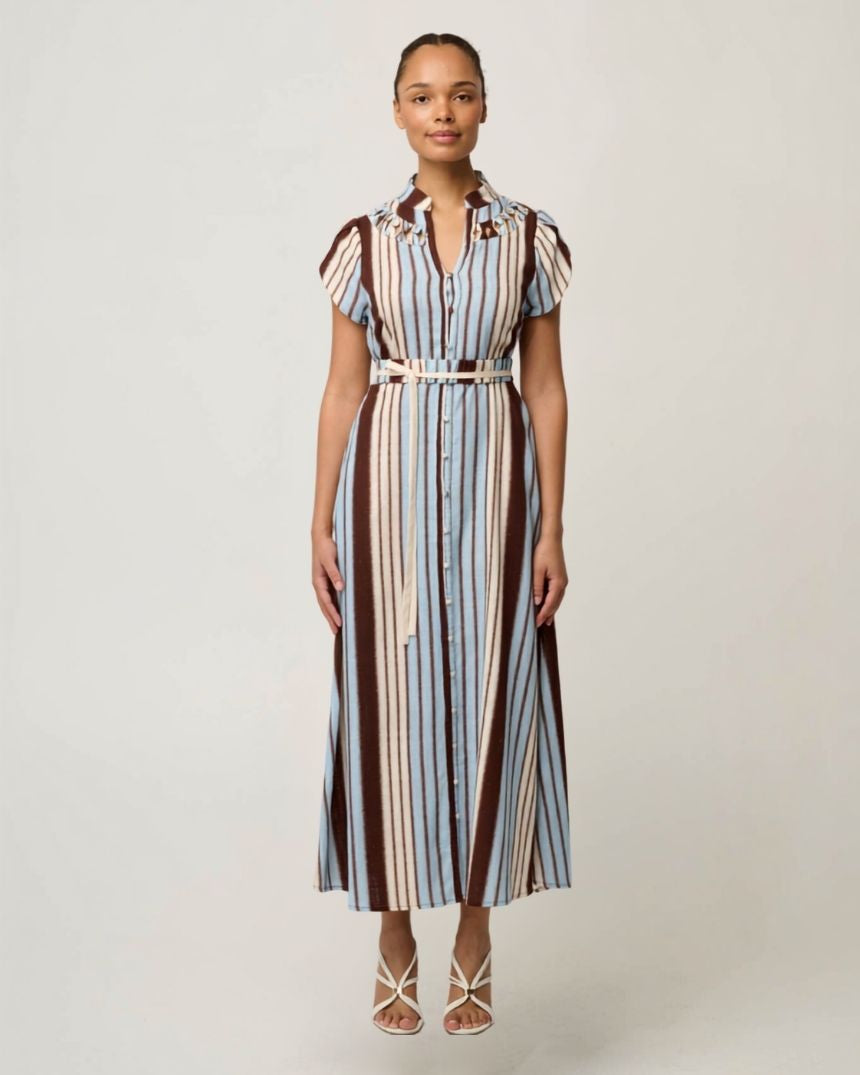 Cattleya Smock Maxi Dress Stripe