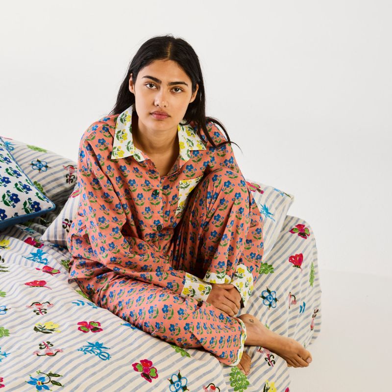 Anna Spiro Indian Summer Rose Organic Cotton Long Sleeve & Pant Pyjamas