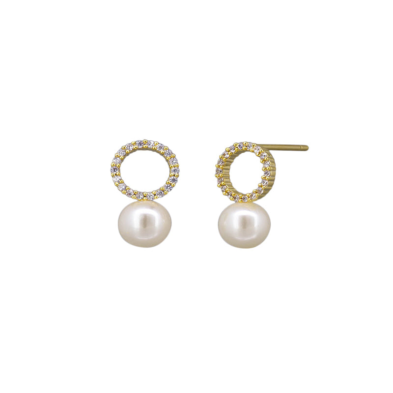 Crystal Ring and Pearl Earrings