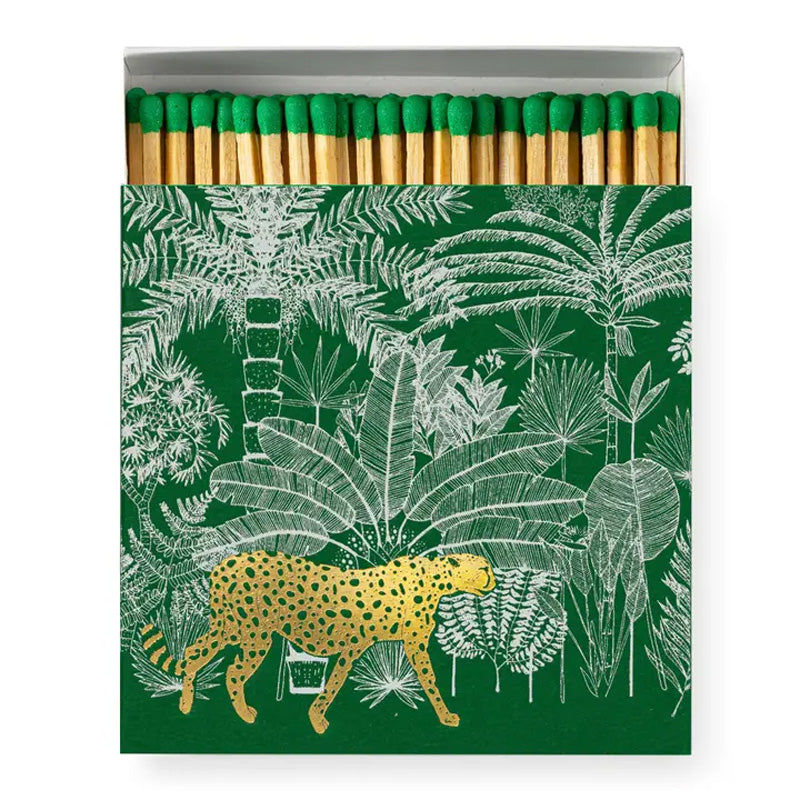 Green Cheetah in Jungle Square Matchbox