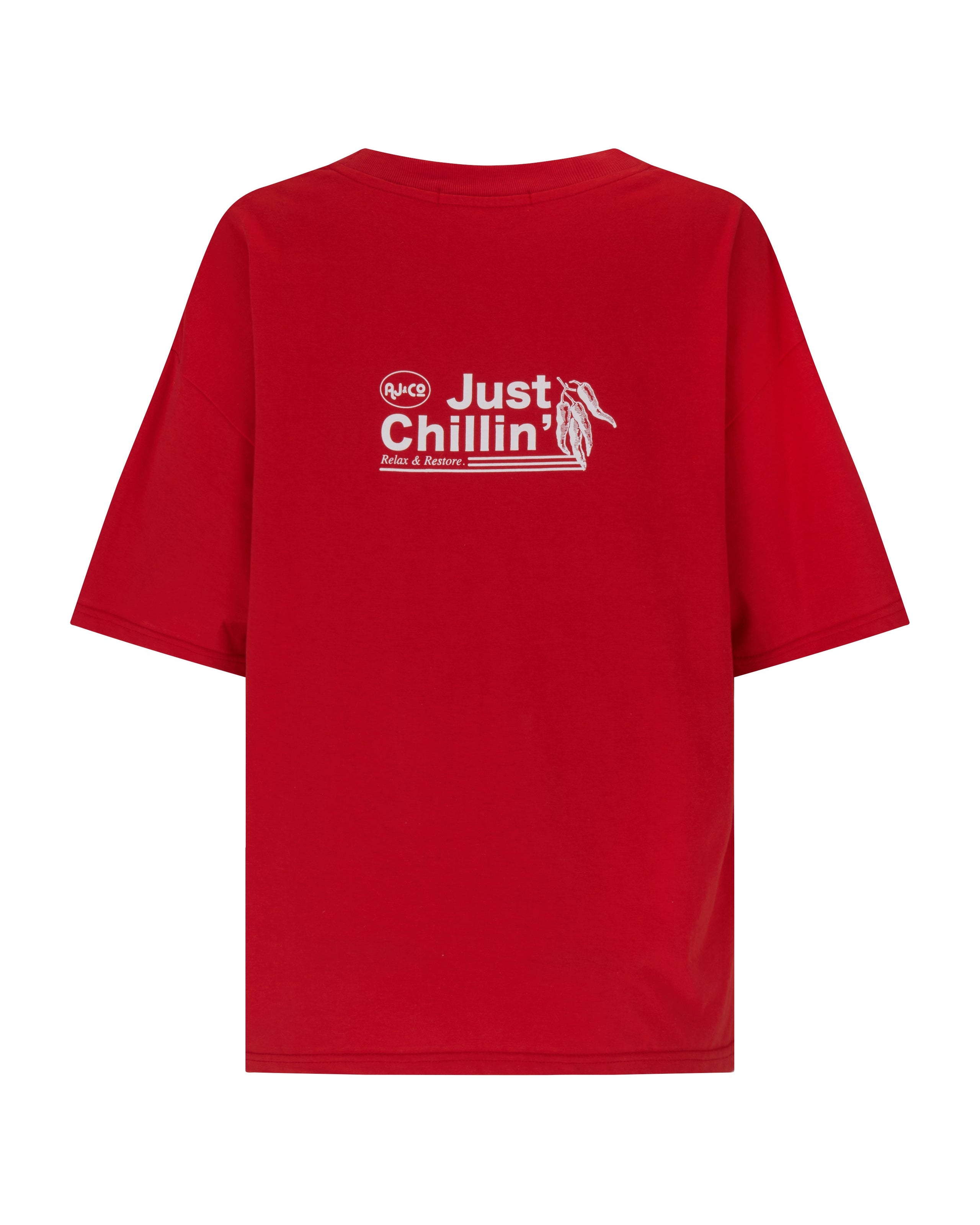 Chillin Oversized Tee Poppy Red