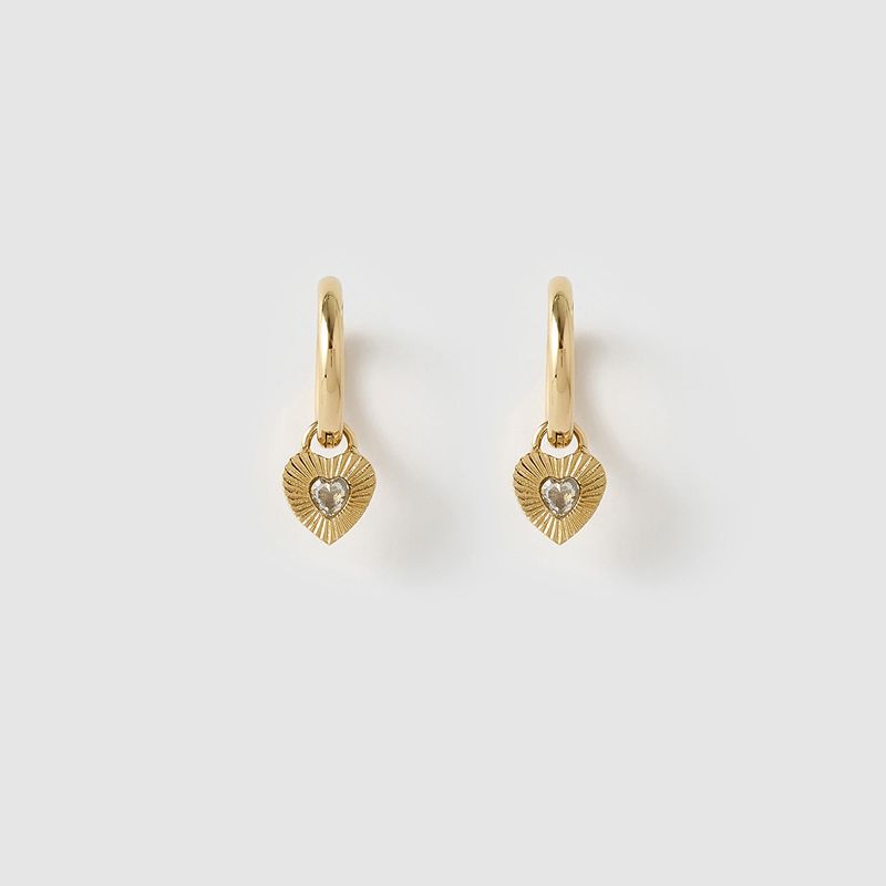 Ruby Heart Earrings Stone