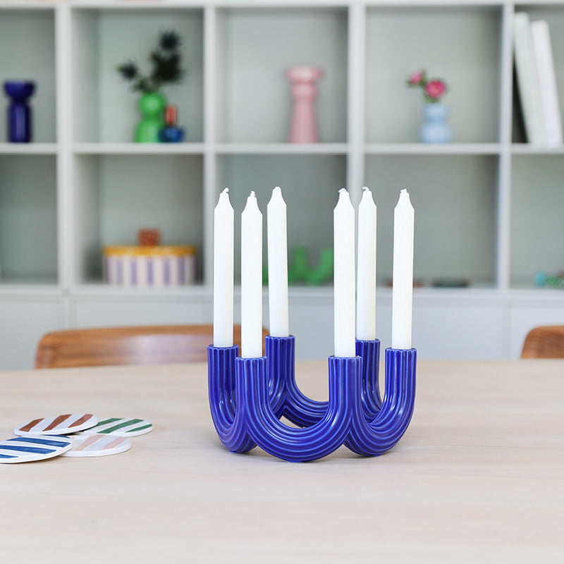 Churros Candle Holder Blue