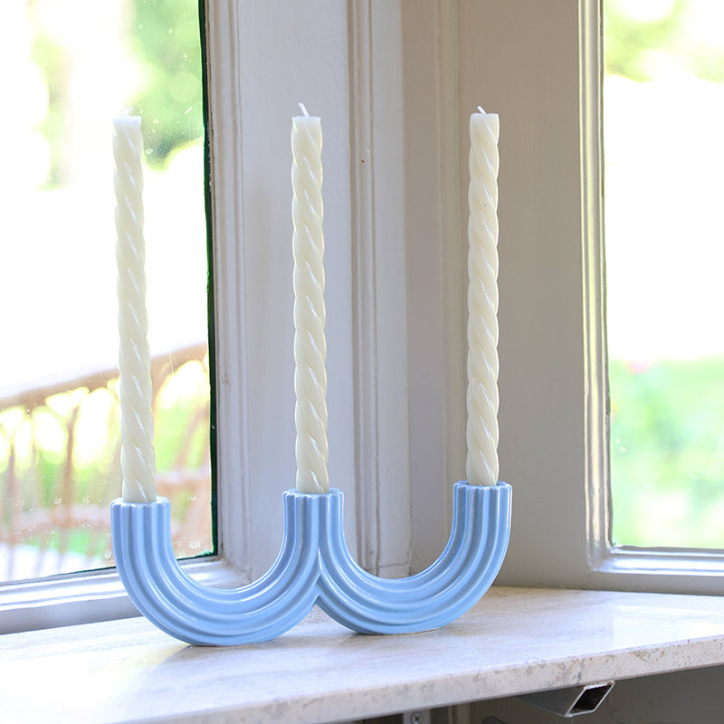 Churros Candle Holder Light Blue