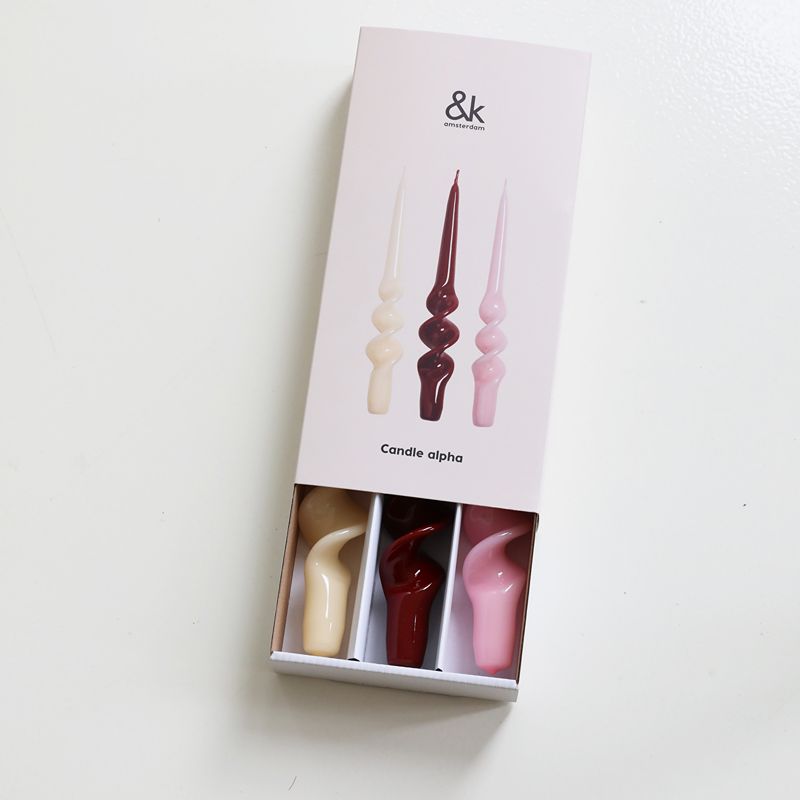 Candle Set of 3 Alpha Reds